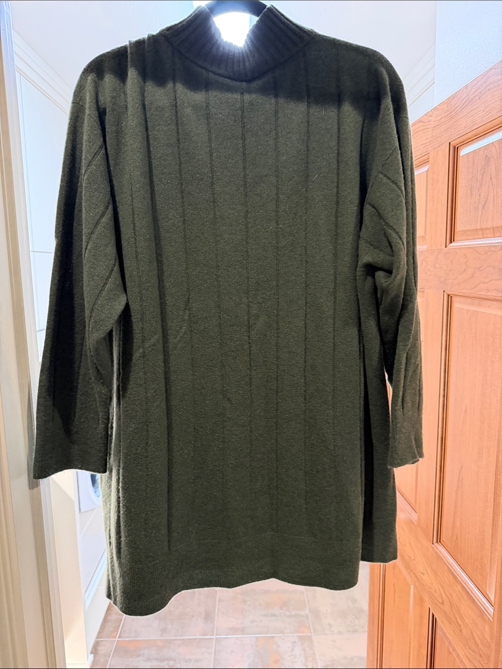 Eileen Fisher cashmere sweater Mock Turtleneck Sweater - Olive Green - Picture 4 of 9
